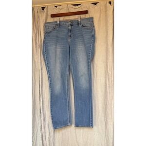 Old Navy Wow Boyfriend Jeans Women's Size 14 Mid Rise Light Wash Straight Leg De